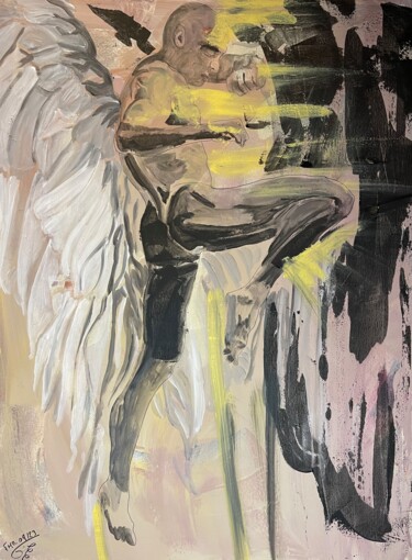 Malerei mit dem Titel "L’éveil de l’ange" von Gerard Menvussa, Original-Kunstwerk, Acryl