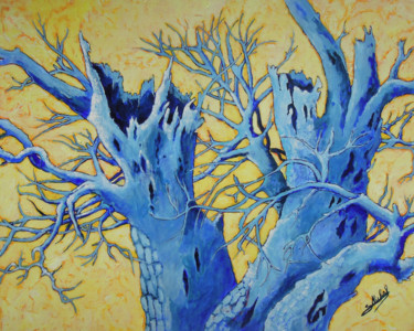 Картина под названием "Structures" - Gérard Michel, Подлинное произведение искусства, Акрил Установлен на Деревянная рама дл…