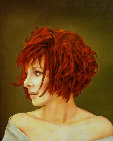 Painting titled "Mylène  2" by Gerard Monborren, Original Artwork, Oil