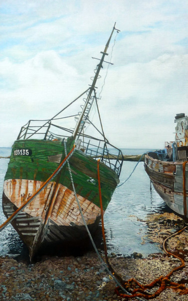 Painting titled "repos bien mérité (…" by Gerard Monborren, Original Artwork, Oil