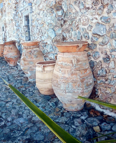 Jarres Sicile reserve Peinture intitulée "Jarres Sicile reser…" par Gerard Monborren, Œuvre d'art originale, Huile