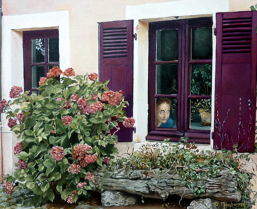 Painting titled "Maison elsa triolet…" by Gerard Monborren, Original Artwork, Oil