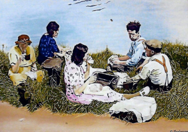 「dejeuner sur l'herbe」というタイトルの絵画 Gerard Monborrenによって, オリジナルのアートワーク, オイル