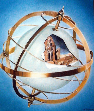Peinture intitulée "voyage-terre" par Gerard Monborren, Œuvre d'art originale, Huile