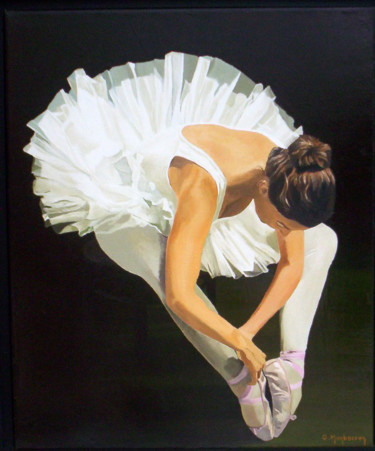 Peinture intitulée "Ballerine" par Gerard Monborren, Œuvre d'art originale, Huile