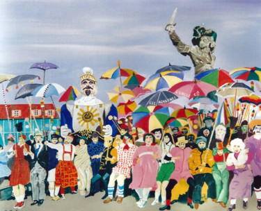 Peinture intitulée "Dunkerque-en-fête." par Gerard Monborren, Œuvre d'art originale, Huile