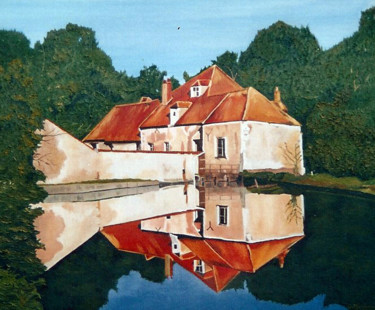 Peinture intitulée "Moulin Neuf 2" par Gerard Monborren, Œuvre d'art originale, Huile