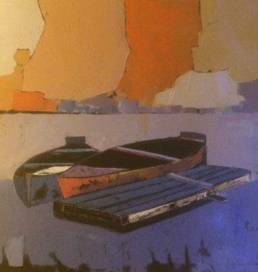 Peinture intitulée "barques.jpg" par Gerard Nadeau, Œuvre d'art originale, Huile