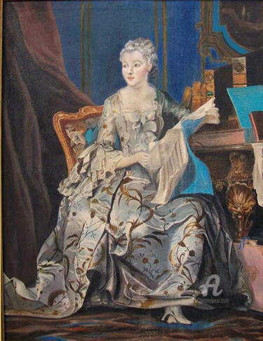 Painting titled "La Marquise de Pomp…" by Gérard Pinel, Original Artwork, Oil