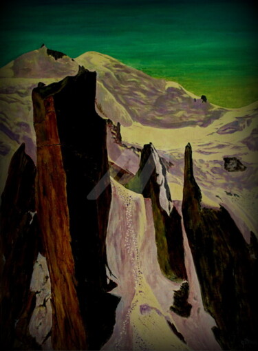 Arête des Cosmiques Peinture intitulée "Arête des Cosmiques" par Gérard Pitavy, Œuvre d'art originale, Acrylique
