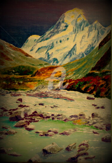 Peinture intitulée "Torrent de montagne" par Gérard Pitavy, Œuvre d'art originale, Acrylique