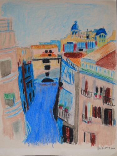 Malerei mit dem Titel "Espagne Pastel A l'…" von Gerard Pompee, Original-Kunstwerk, Pastell