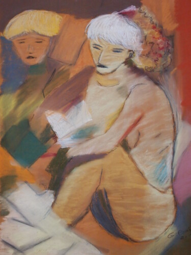 "miroir" başlıklı Resim Gerard Pompee tarafından, Orijinal sanat, Pastel