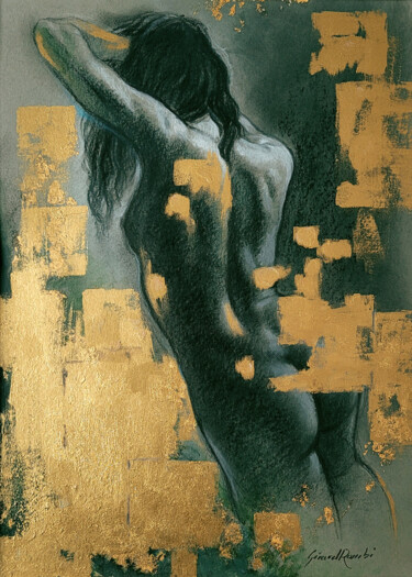 Рисунок под названием "PANTHÉRA" - Gérard Rombi, Подлинное произведение искусства, Пастель Установлен на картон