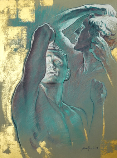 Disegno intitolato "L'AGE D'AIRAIN" da Gérard Rombi, Opera d'arte originale, Pastello Montato su Cartone