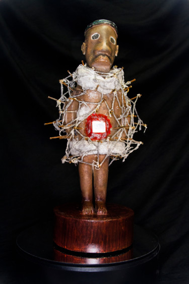 Sculpture intitulée "Kongo Nkisi Nkondi" par Gérard Scordia, Œuvre d'art originale, Pâte polymère
