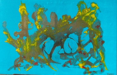 Painting titled "Sous la mer" by Gérard Thon, Original Artwork, Acrylic Mounted on Wood Stretcher frame