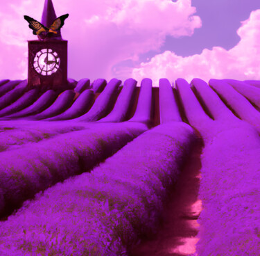 Цифровое искусство под названием "Lavender Fields" - Gerard Yadav, Подлинное произведение искусства, Изображение, сгенериров…