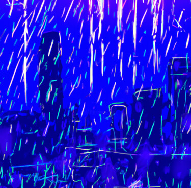 Arte digitale intitolato "Neon Dreamscapes: U…" da Gerard Yadav, Opera d'arte originale, Immagine generata dall'IA