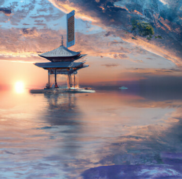 Arte digitale intitolato "Skyward Wonders" da Gerard Yadav, Opera d'arte originale, Immagine generata dall'IA