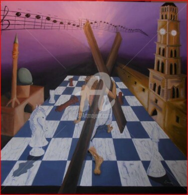 Painting titled "Les Jeux Interdits" by Artiste3.14, Original Artwork, Oil