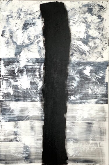 Schilderij getiteld "Black matters" door G. Bartist, Origineel Kunstwerk, Acryl Gemonteerd op Frame voor houten brancard