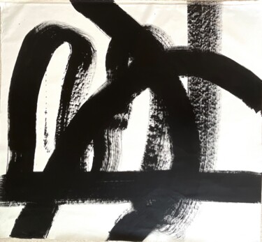 Картина под названием "NOIR" - G. Bartist, Подлинное произведение искусства, Акрил Установлен на Деревянная рама для носилок