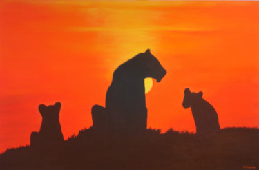 Peinture intitulée "coucher-de-soleil-e…" par Gerard Dugardin, Œuvre d'art originale