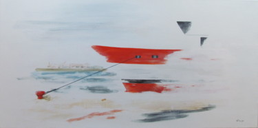Peinture intitulée "amarrage babord à F…" par Gerard Dugardin, Œuvre d'art originale