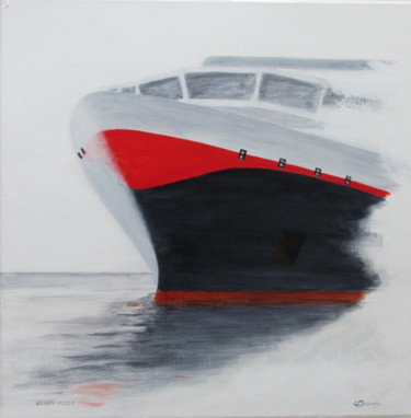 Painting titled "FERRY -Norway" by Gerard Dugardin, Original Artwork