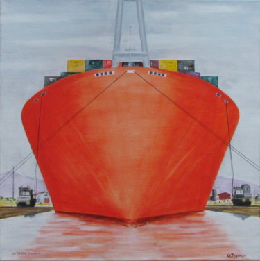 Painting titled "Porte containers (i…" by Gerard Dugardin, Original Artwork