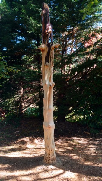 Sculpture titled "TOTEM 77" by Gérard Didier, Original Artwork, Wood