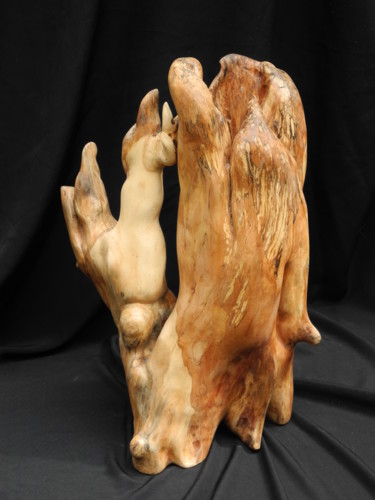 Skulptur mit dem Titel "PARTAGE" von Gérard Didier, Original-Kunstwerk, Holz