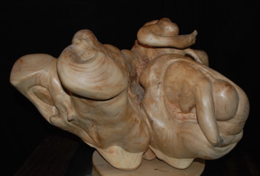 Sculpture titled "UNIONS" by Gérard Didier, Original Artwork, Wood