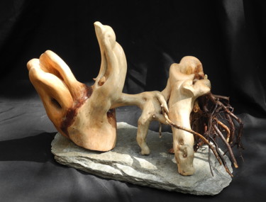 Скульптура под названием "LIENS 3" - Gérard Didier, Подлинное произведение искусства, Дерево