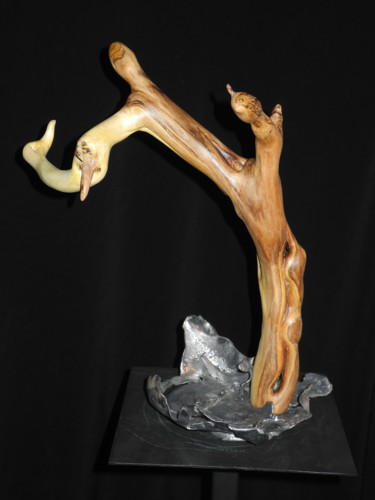 Skulptur mit dem Titel "CYTISE 4" von Gérard Didier, Original-Kunstwerk, Holz
