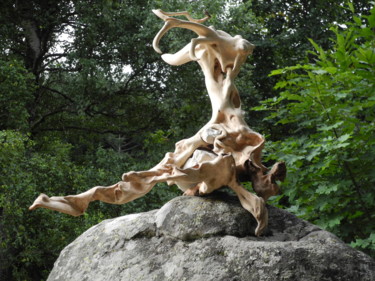 Sculpture intitulée "Allegretto" par Gérard Didier, Œuvre d'art originale, Bois