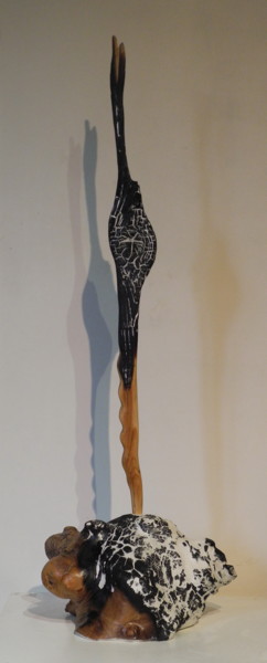 Sculpture titled "Lueur" by Gérard Didier, Original Artwork, Wood