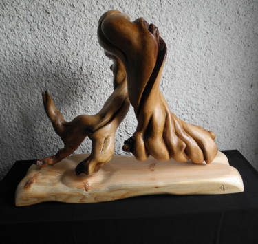 Sculptuur getiteld "Amandier" door Gérard Didier, Origineel Kunstwerk, Hout