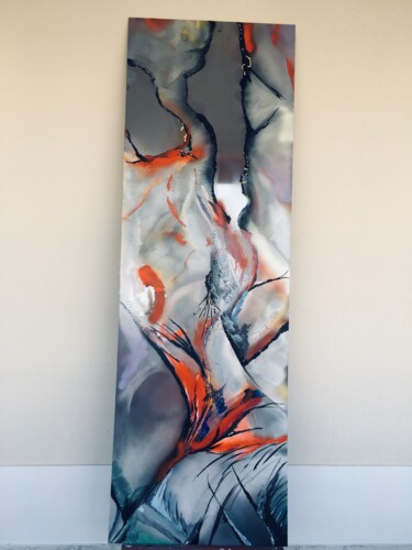 Schilderij getiteld "acrylique sur inox…" door Josiane Maddaleno, Origineel Kunstwerk, Acryl