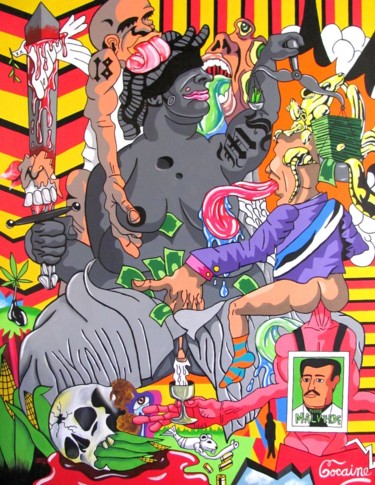 Peinture intitulée "la prostituta" par Gerardo Gomez, Œuvre d'art originale, Acrylique