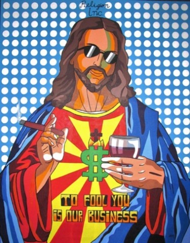 Peinture intitulée "religion inc" par Gerardo Gomez, Œuvre d'art originale, Acrylique