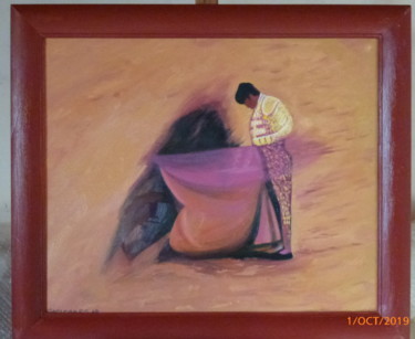 Painting titled "Lance a Pies Juntos" by Gerardo Rodriguez Granda, Original Artwork, Oil
