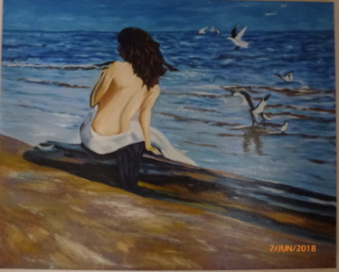 Pintura titulada "Mujer Sentada" por Gerardo Rodriguez Granda, Obra de arte original, Oleo