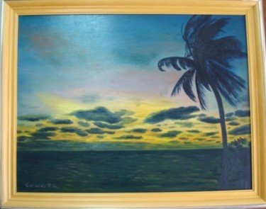 Painting titled "Paisaje Caribeño" by Gerardo Rodriguez Granda, Original Artwork, Oil