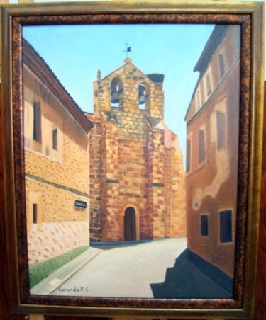 Painting titled "Iglesia de Ayllón(…" by Gerardo Rodriguez Granda, Original Artwork, Oil