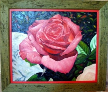 Painting titled "Rosa" by Gerardo Rodriguez Granda, Original Artwork, Oil