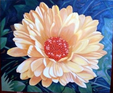 Peinture intitulée "Flor" par Gerardo Rodriguez Granda, Œuvre d'art originale, Huile Monté sur Autre panneau rigide
