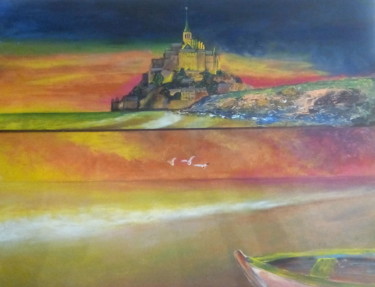 Pintura intitulada "Les deux mers de ST…" por Gerard Royer, Obras de arte originais, Acrílico