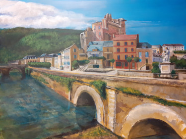 Painting titled "Châteu d'Estaing" by Gerard Royer, Original Artwork, Acrylic